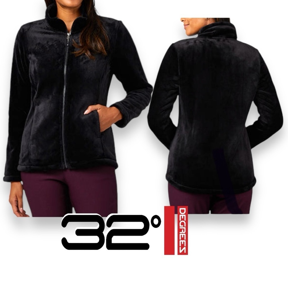 32 DEGREES Plush Jacket Womens Front Zip Size Medium